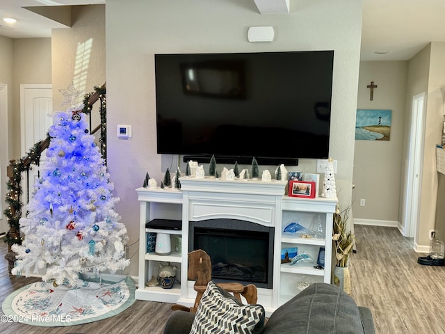 living room featuring hardwood / wood-style flooring