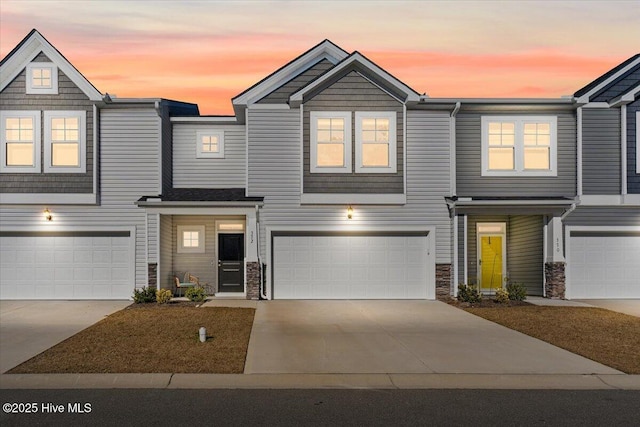 view of property with a garage