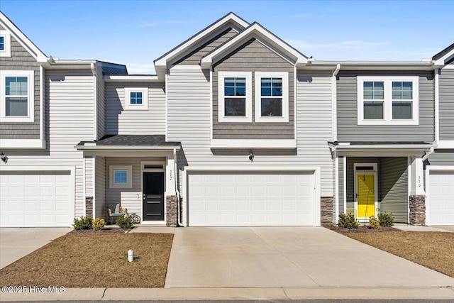 view of property featuring a garage