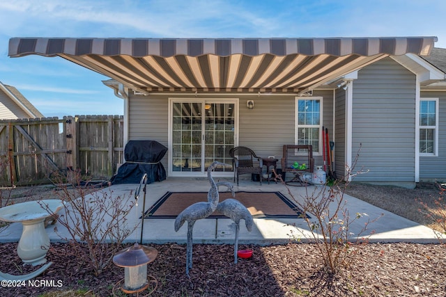 view of patio with area for grilling