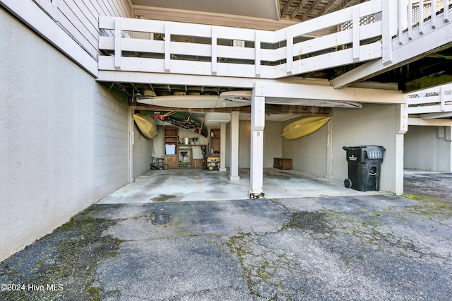 view of garage