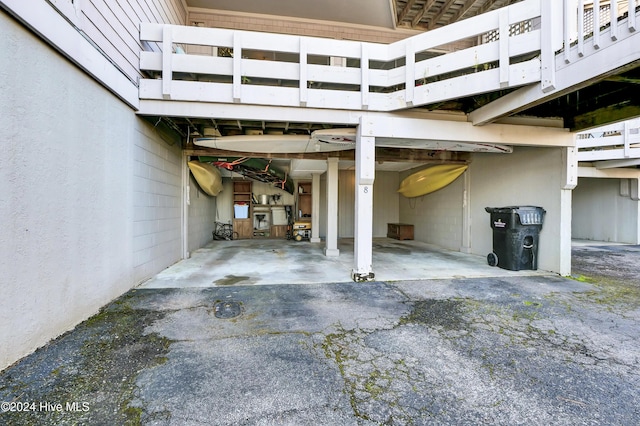 garage with driveway
