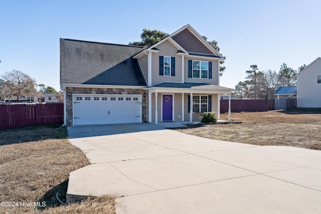 view of front of house featuring a garage