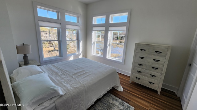 bedroom featuring dark wood-type flooring