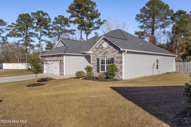 view of side of home featuring a garage