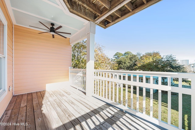 deck featuring ceiling fan