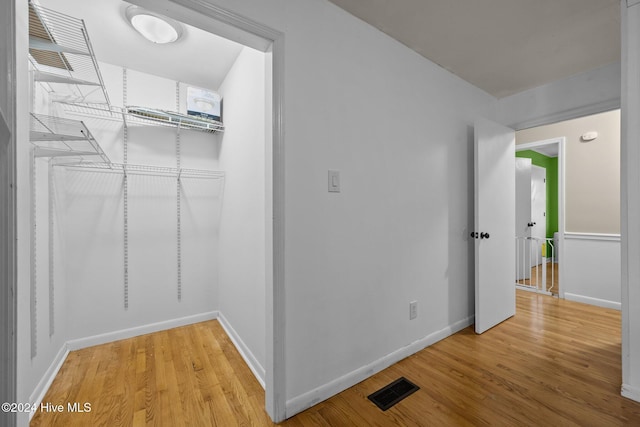 interior space with light hardwood / wood-style floors