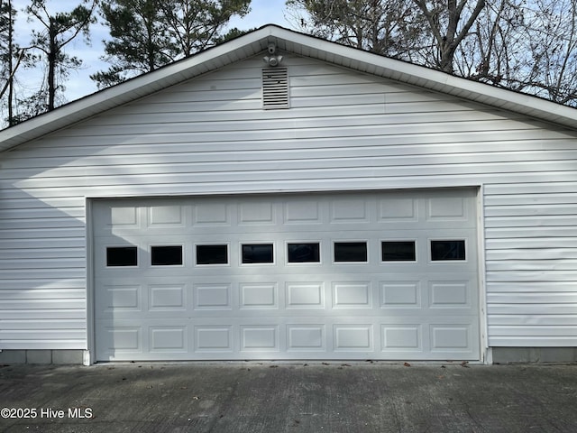 view of garage