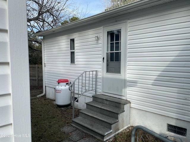 view of doorway to property