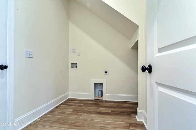 3375 Sandridge Ln SW, Supply, NC 28462 - laundry room featuring wood finished floors, hookup for a washing machine, electric dryer hookup, baseboards, and laundry area