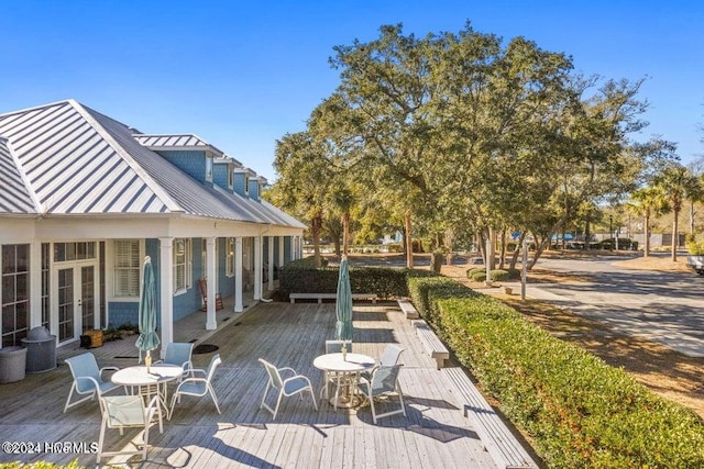 deck featuring french doors