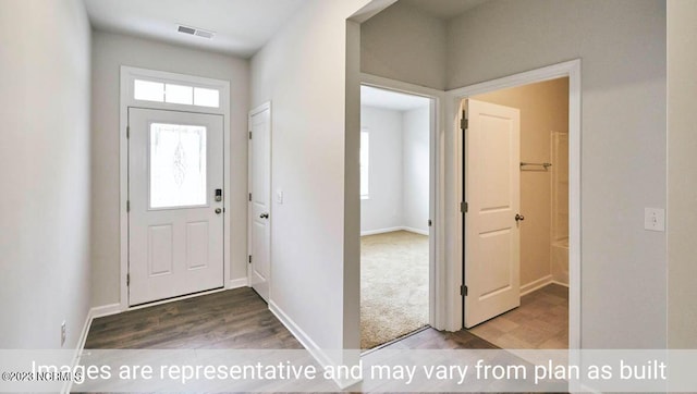 entrance foyer with hardwood / wood-style flooring