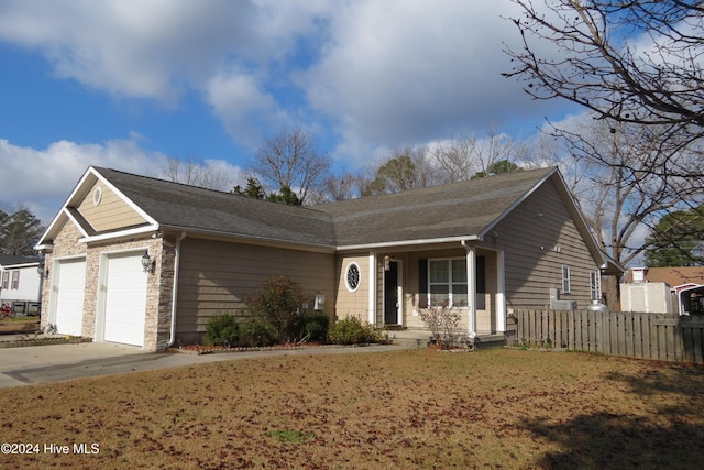 ranch-style house featuring a garage