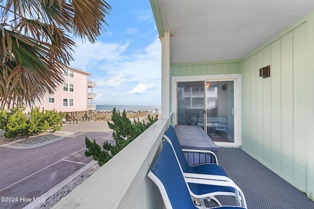 balcony with a water view