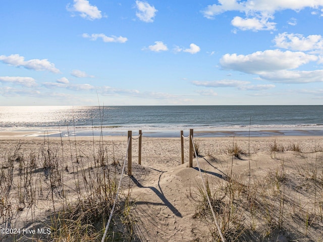 view of water feature featuring a view of the beach