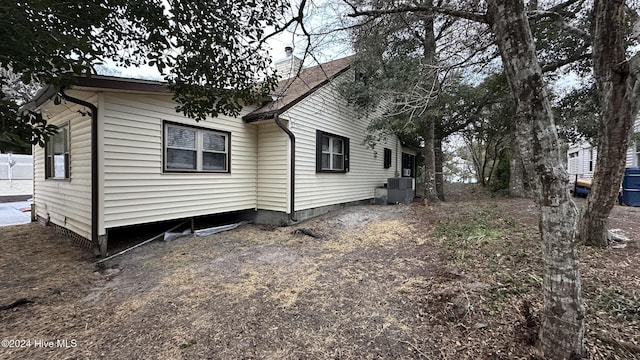 view of home's exterior featuring cooling unit