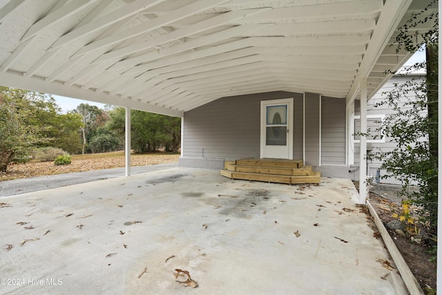 view of patio / terrace featuring a carport