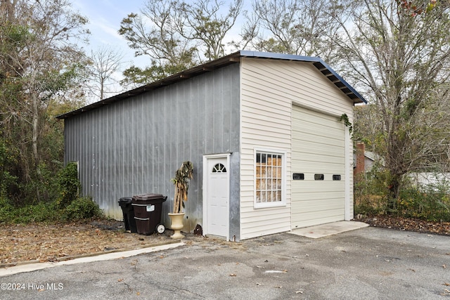 view of garage