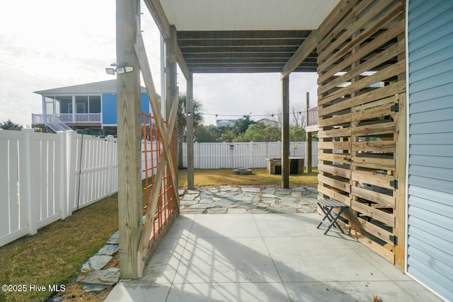 view of patio featuring a fenced backyard