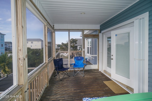 view of unfurnished sunroom