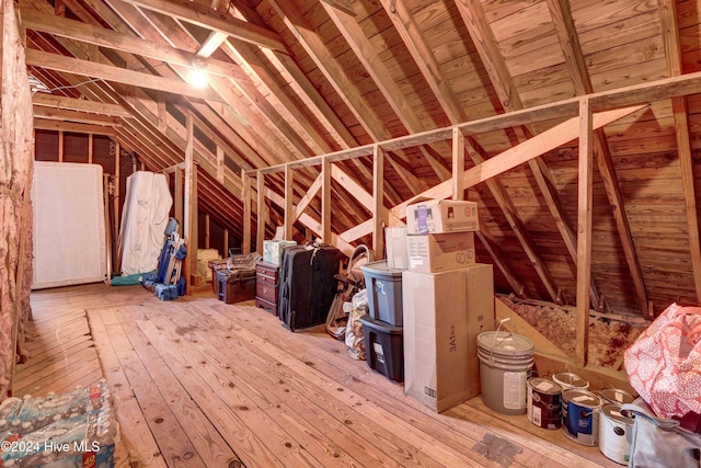 view of unfinished attic