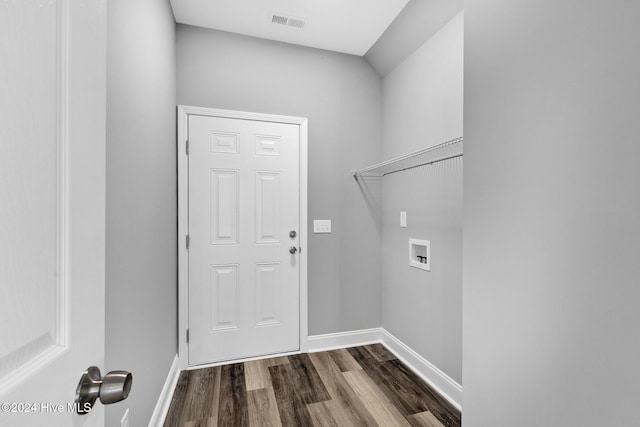 laundry area with washer hookup and wood-type flooring