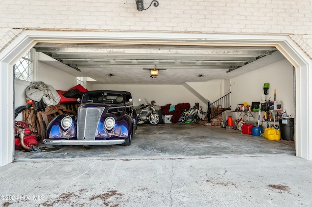 garage featuring a garage door opener