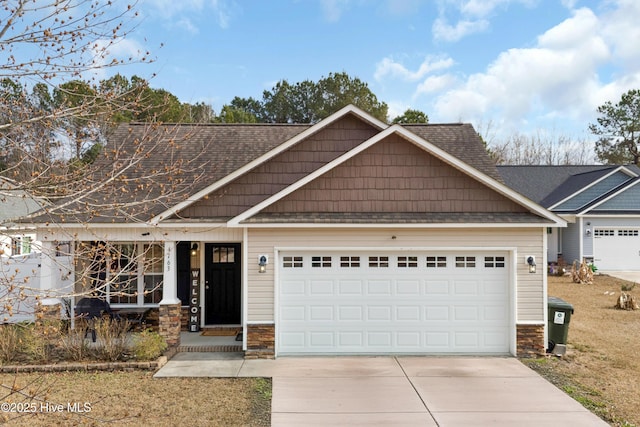 craftsman-style home featuring a garage