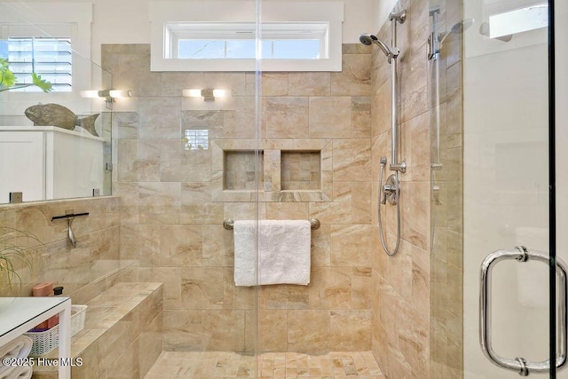 bathroom with walk in shower