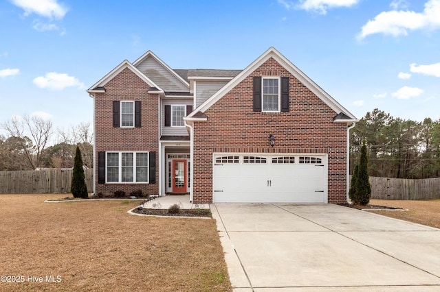 front of property with a garage and a front yard