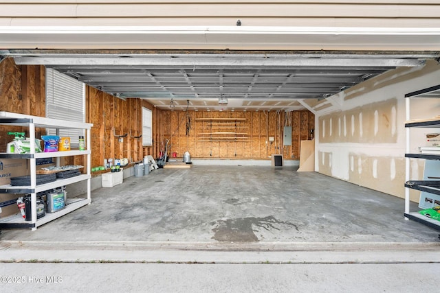 garage with electric panel