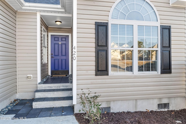 view of doorway to property