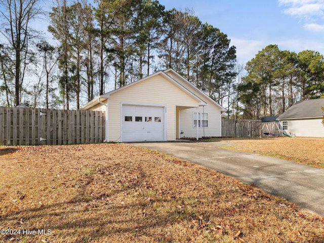 view of garage