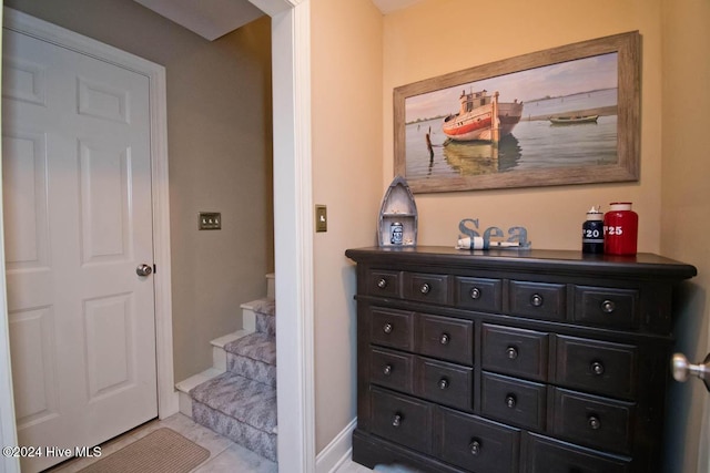 bathroom featuring tile patterned flooring and vanity