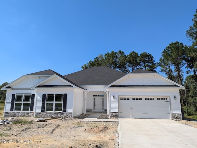 view of front of house with a garage