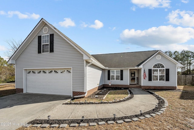 view of front facade with a garage