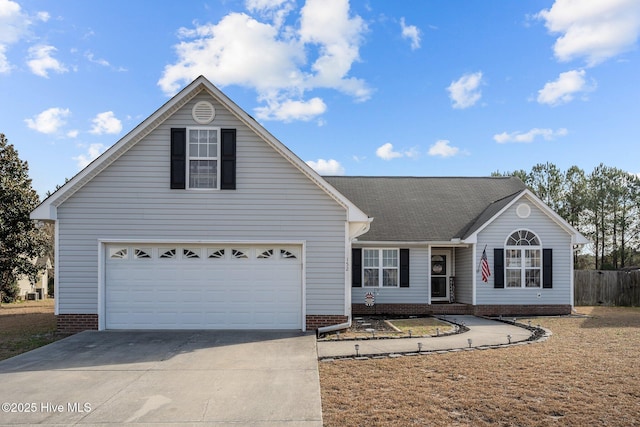 view of front of house featuring a garage