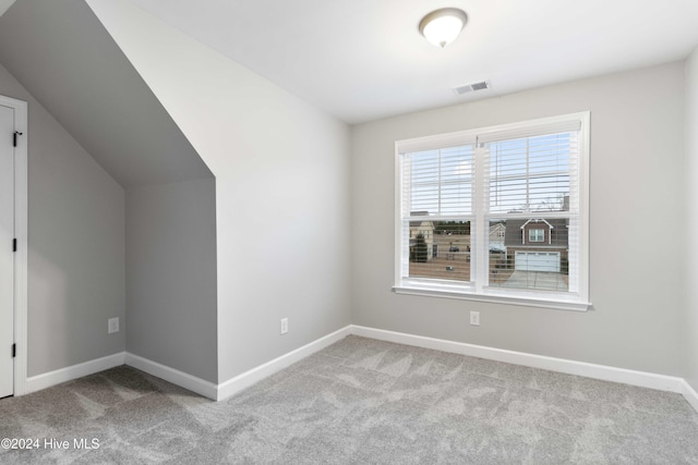 bonus room featuring light colored carpet