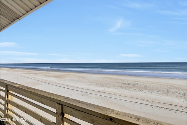 property view of water featuring a view of the beach