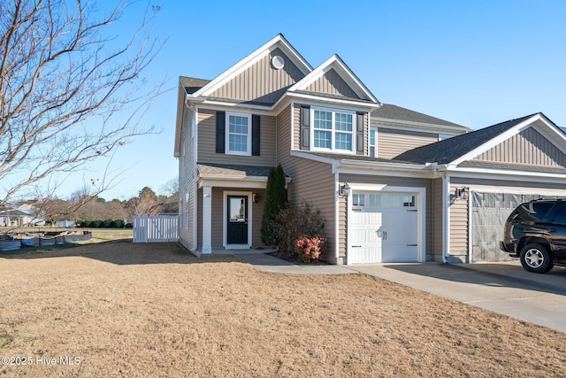 view of front of property featuring a garage