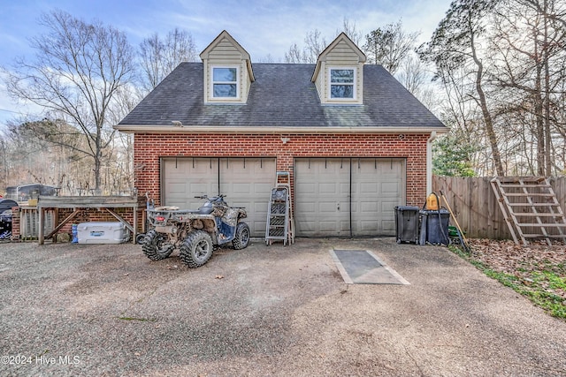 view of garage