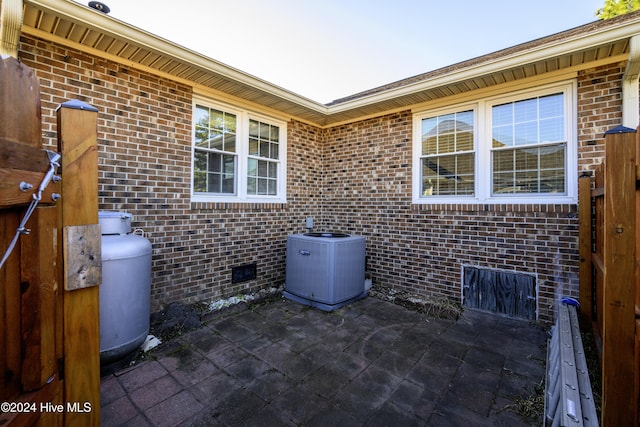 view of patio featuring central air condition unit