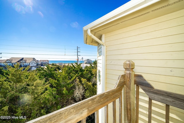 balcony with a water view