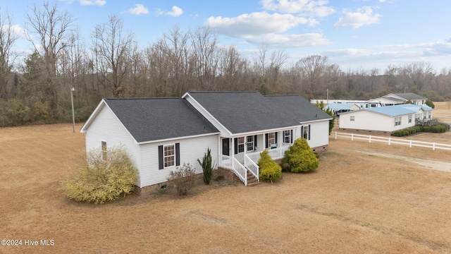 view of front facade featuring covered porch