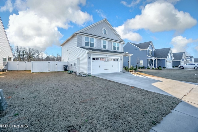 view of property with a garage