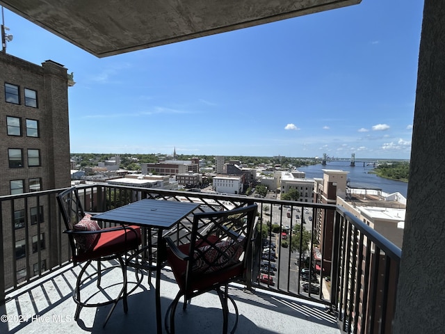 balcony with a water view