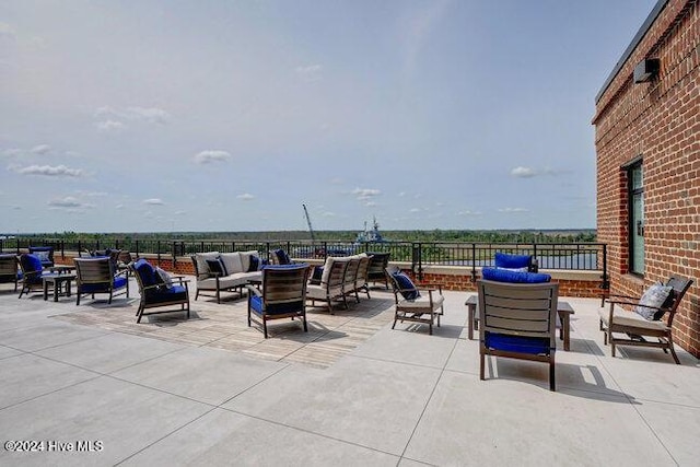 view of patio with an outdoor living space