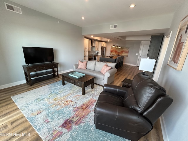 living room featuring hardwood / wood-style flooring