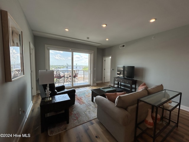 living room featuring hardwood / wood-style floors