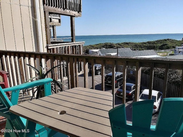 balcony with a water view